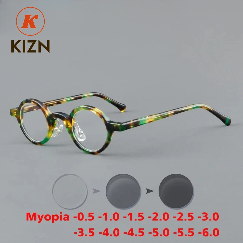 KIZN Acetate Women Optical Prescription Myopia Anti-blue Discolor Glasses Frame Men Vintage Small Round Eyeglasses -0.5 to -6.0
KIZN Acetate Women Optical Prescription Myopia Anti-blue Discolor Glasses Frame Men Vintage Small Round Eyeglasses -0.5 to -6.0