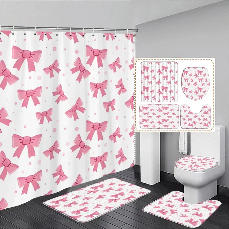 Pink bowknot shower curtain set watercolour bow tie girl gift modern bathroom decor floor rugs U-shaped mats toilet lid coxxt6 @
Pink bowknot shower curtain set watercolour bow tie girl gift modern bathroom decor floor rugs U-shaped mats toilet lid coxxt6 @
