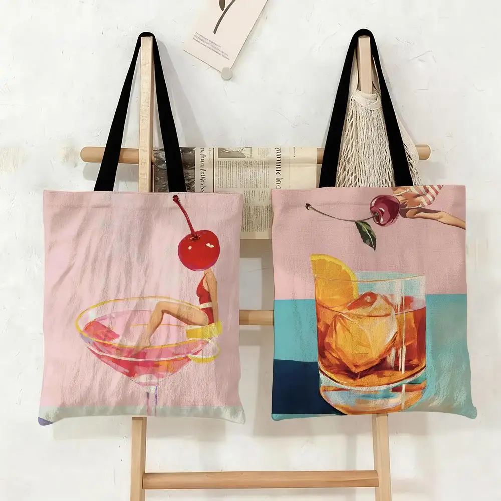 Coffee Martini Cocktail Storage Bags Canvas Tote Bag Large Capacity Double-Sided Print Reusable Shopping Bag Shoulder Bag
Coffee Martini Cocktail Storage Bags Canvas Tote Bag Large Capacity Double-Sided Print Reusable Shopping Bag Shoulder Bag