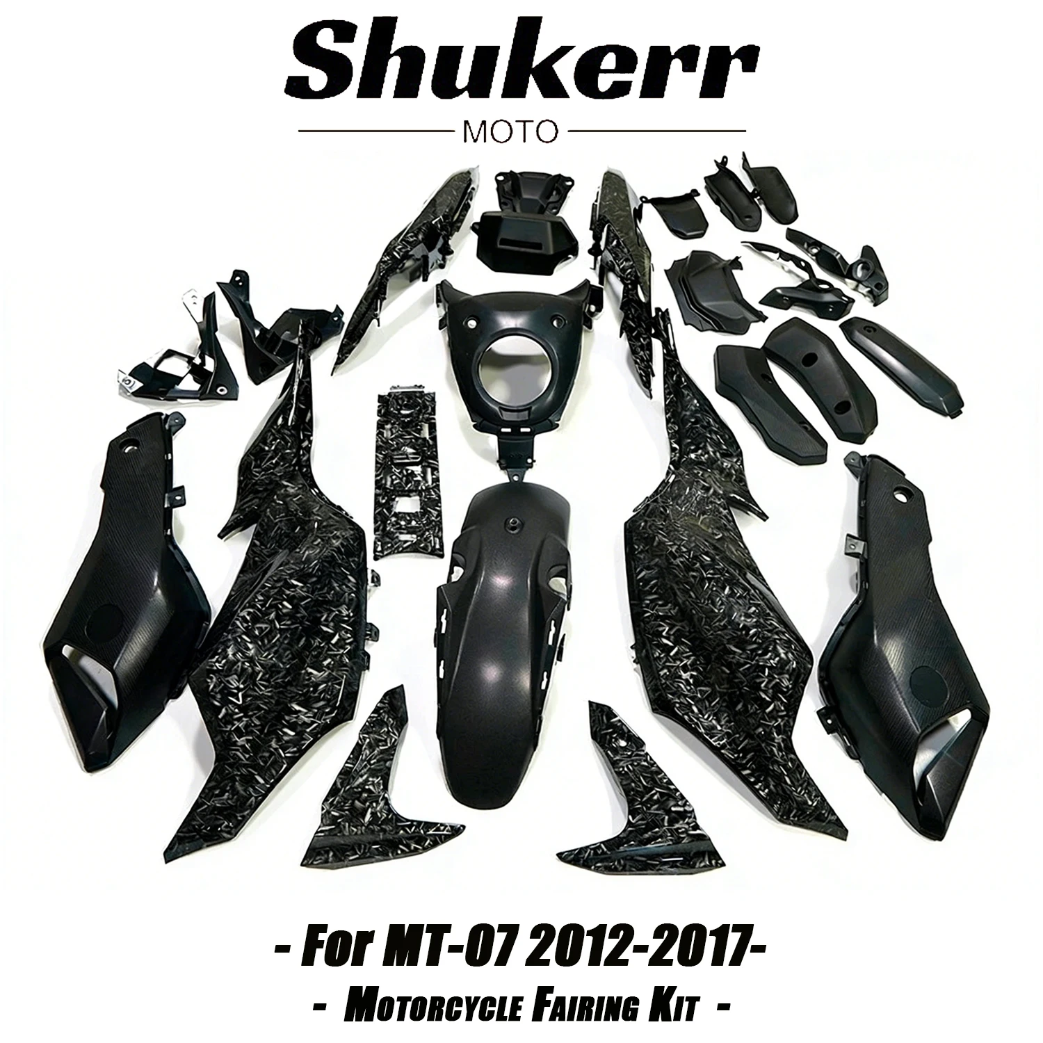 Forged Carbon Fiber Black Motorcycle Plastics Fairing Kit Injection Mold Bodywork Panel Kit Fit for Yamaha Mt-07 Fz-07 2012-2017
Forged Carbon Fiber Black Motorcycle Plastics Fairing Kit Injection Mold Bodywork Panel Kit Fit for Yamaha Mt-07 Fz-07 2012-2017
