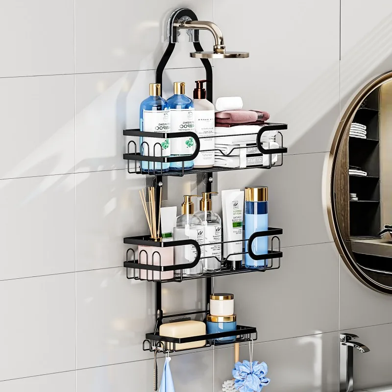Waterproof Bathroom Shelf Household Non-punching Hunging Large Space Triple Tier Shower Storage Shelf Modern Bathroom Fixture
Waterproof Bathroom Shelf Household Non-punching Hunging Large Space Triple Tier Shower Storage Shelf Modern Bathroom Fixture