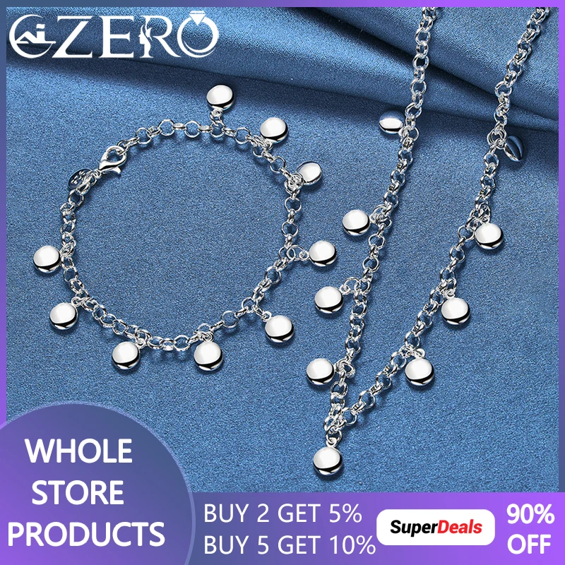 925 Sterling Silver Charm Jewelry Set For Women Solid Round Bean Beads Chain Bracelet Necklace Wedding Party Fashion Accessories
925 Sterling Silver Charm Jewelry Set For Women Solid Round Bean Beads Chain Bracelet Necklace Wedding Party Fashion Accessories