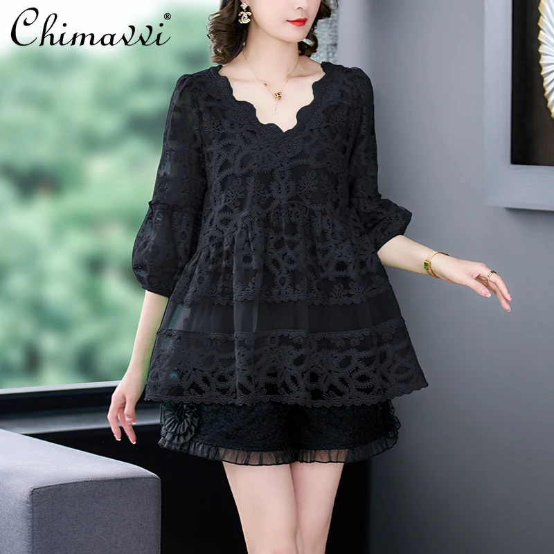 2025 Spring and Summer New Doll Collar Heavy Industry Embroidery Short Sweet Temperament Foreign Style Shirt Top For Women
2025 Spring and Summer New Doll Collar Heavy Industry Embroidery Short Sweet Temperament Foreign Style Shirt Top For Women