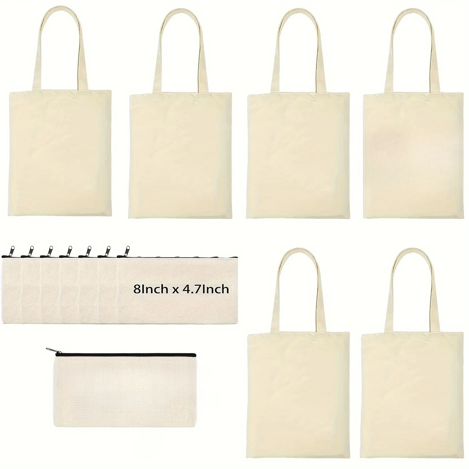 2Pcs Sublimation Blanks Tote and Zipper Bags Set – 6 Reusable Grocery Tote Bags and 6 Makeup Pouches for DIY Heat Transfer Craf
2Pcs Sublimation Blanks Tote and Zipper Bags Set – 6 Reusable Grocery Tote Bags and 6 Makeup Pouches for DIY Heat Transfer Craf