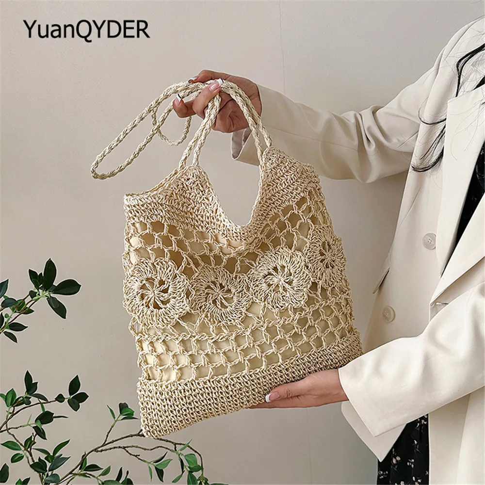 Elegant Summer Straw Bag for Women Woven Handmade Handbag Large Capacity Lady Big Totes Vacation Beach Bag Knit Shoulder Bags
Elegant Summer Straw Bag for Women Woven Handmade Handbag Large Capacity Lady Big Totes Vacation Beach Bag Knit Shoulder Bags
