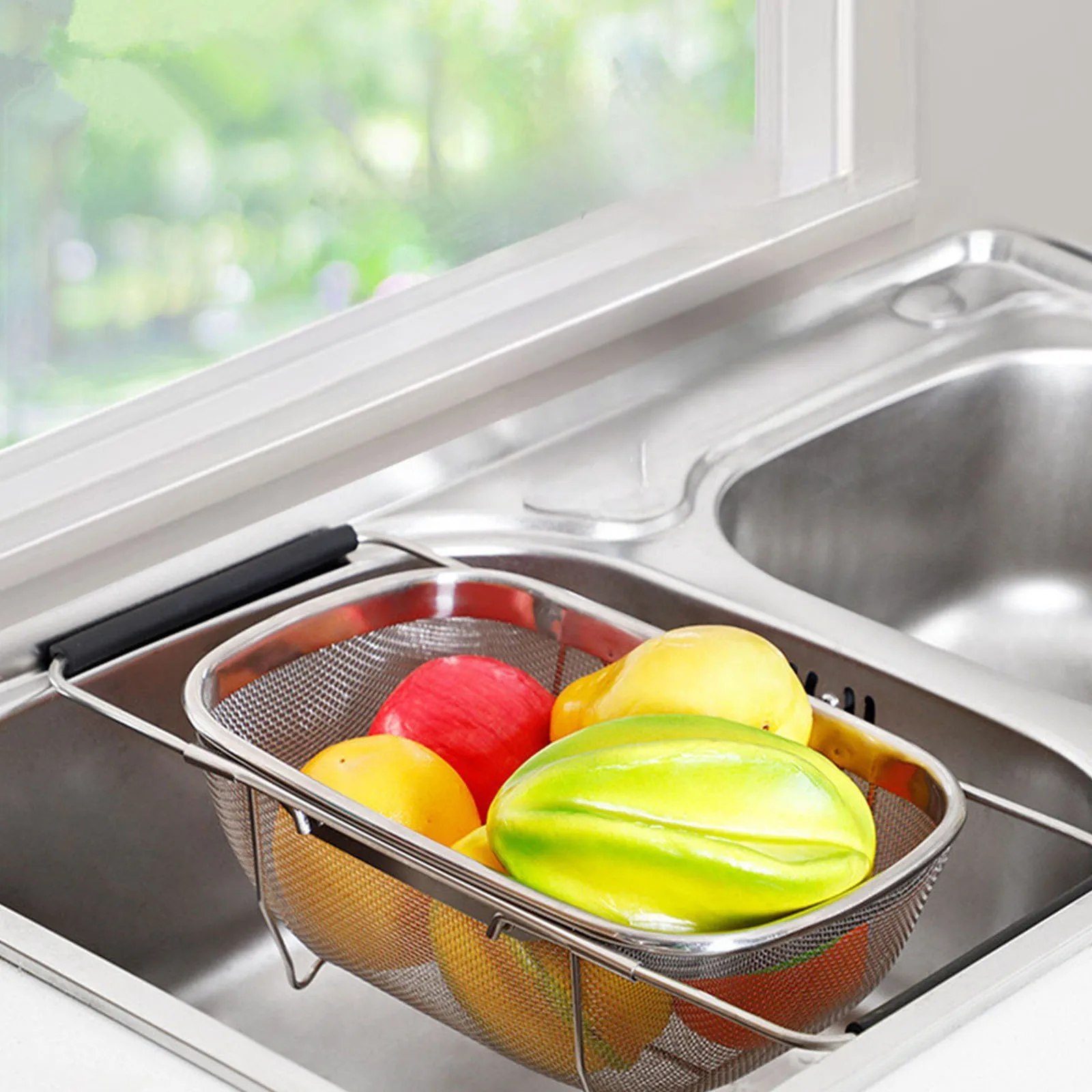 Collapsible Filter Basket with Expandable Handles Vegetable Drain Basin Multi-Purpose Rectangular Fine Mesh Sieve Kitchen Supply
Collapsible Filter Basket with Expandable Handles Vegetable Drain Basin Multi-Purpose Rectangular Fine Mesh Sieve Kitchen Supply