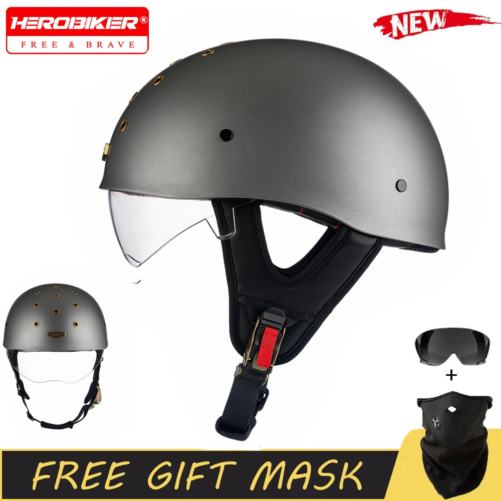 Retro Motorcycle Helmet Anti Fall Wear Resistant Motorcycle Half Helmet Men ABS Material Moto Riding Helmet DOT Certification
Retro Motorcycle Helmet Anti Fall Wear Resistant Motorcycle Half Helmet Men ABS Material Moto Riding Helmet DOT Certification