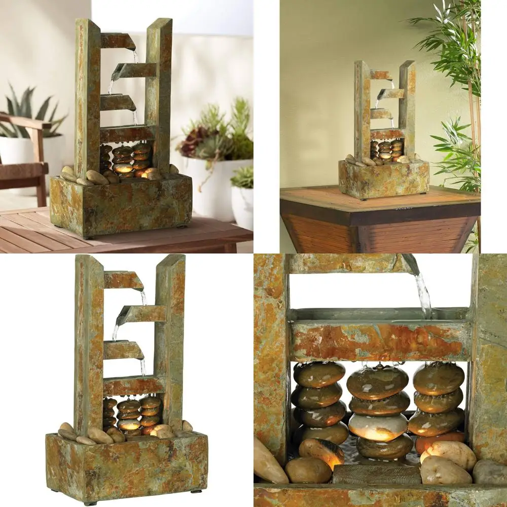 Modern Slate Tabletop Fountain with Tiered Cascading Waterfalls and LED Light Feature
Modern Slate Tabletop Fountain with Tiered Cascading Waterfalls and LED Light Feature