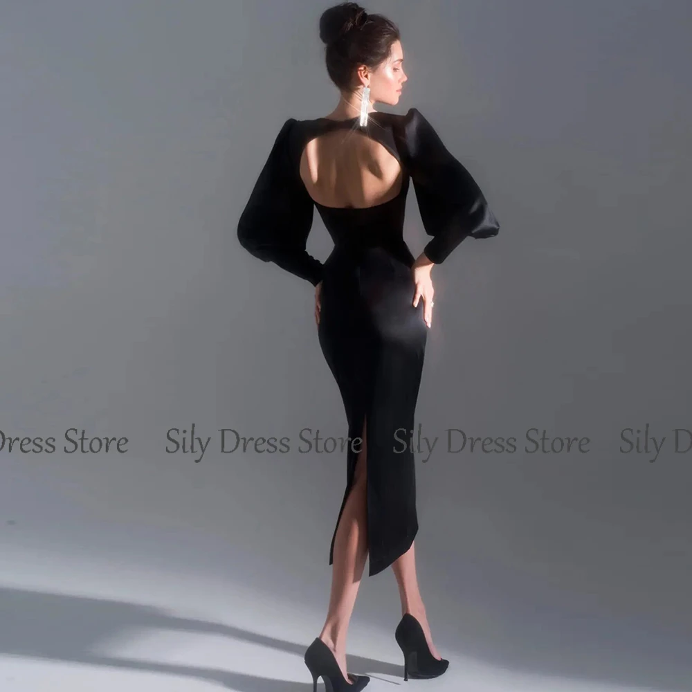 Customized Black Cocktail Dresses Midi Spandex Sheath/Column Valentine's Day Gown Square Neck Split Backless Sexy Prom Dress
Customized Black Cocktail Dresses Midi Spandex Sheath/Column Valentine's Day Gown Square Neck Split Backless Sexy Prom Dress