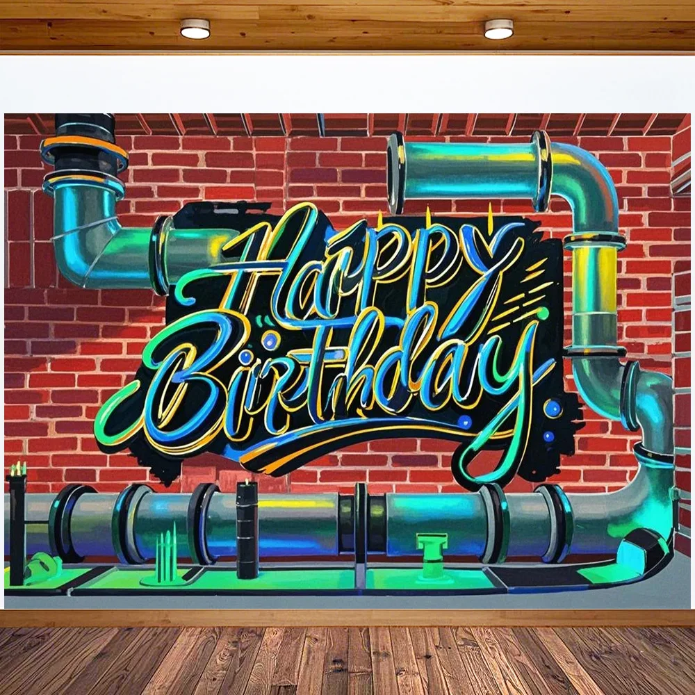 Cyberpunk Graffiti Theme Red brick Wall Art Birthday Party Background Backdrops Photo Photography Background
Cyberpunk Graffiti Theme Red brick Wall Art Birthday Party Background Backdrops Photo Photography Background