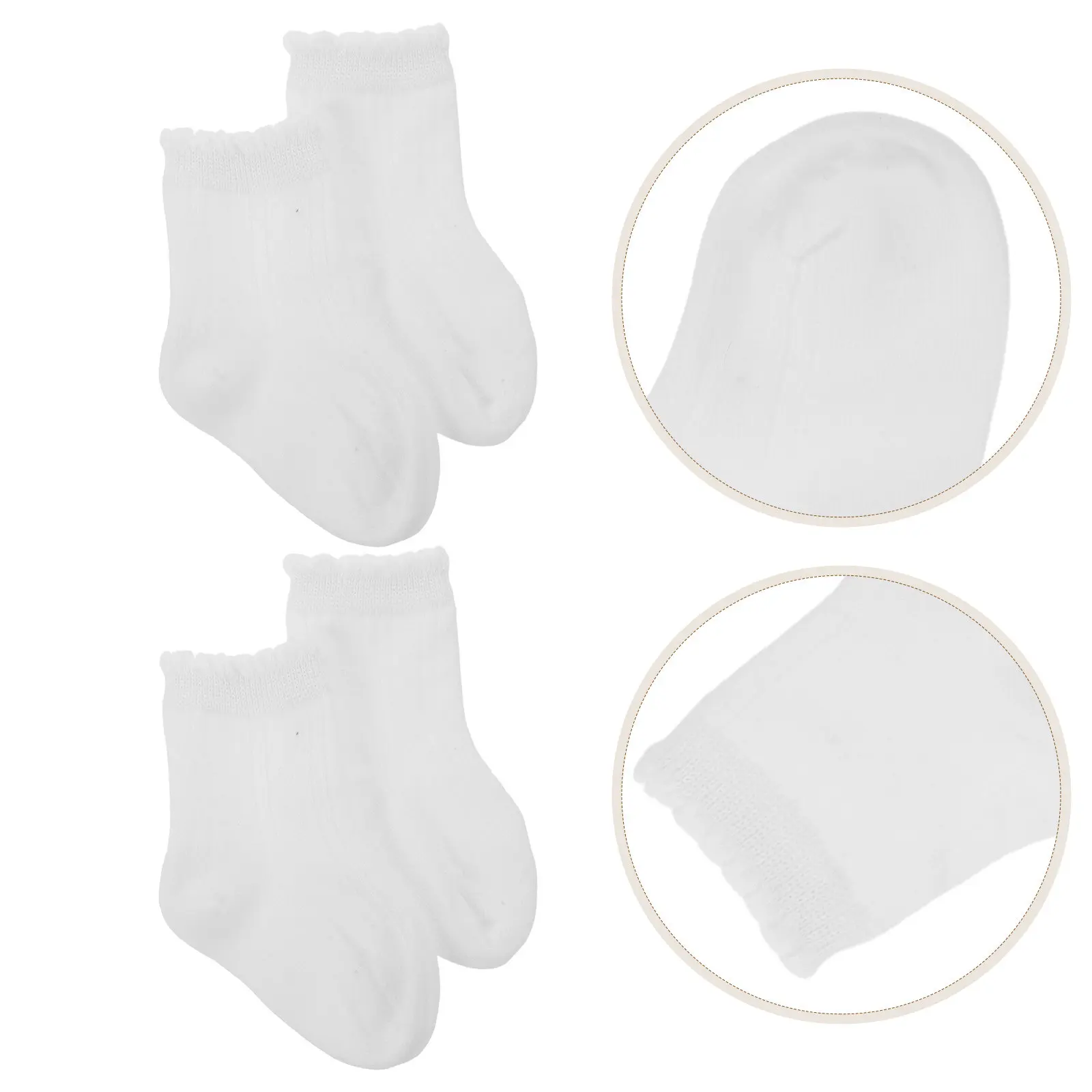 5pcs White Baby Calf Socks 11-13Cm Breathable Mesh Cotton Stretchy Toddler Crew For Newborn Boys Girls Unisex Infant Mid-Calf
5pcs White Baby Calf Socks 11-13Cm Breathable Mesh Cotton Stretchy Toddler Crew For Newborn Boys Girls Unisex Infant Mid-Calf