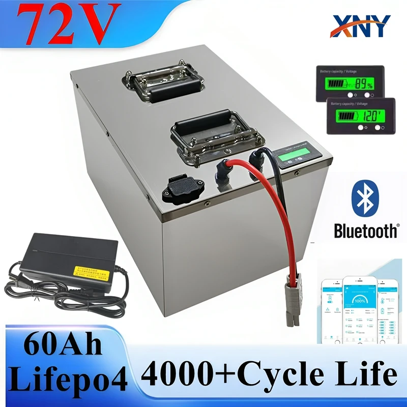 72V 50AH 60Ah LiFePO4 Battery Deep Cycle for 72v Electric Motorcycle Inverter Solar Energy Provide Charger
72V 50AH 60Ah LiFePO4 Battery Deep Cycle for 72v Electric Motorcycle Inverter Solar Energy Provide Charger