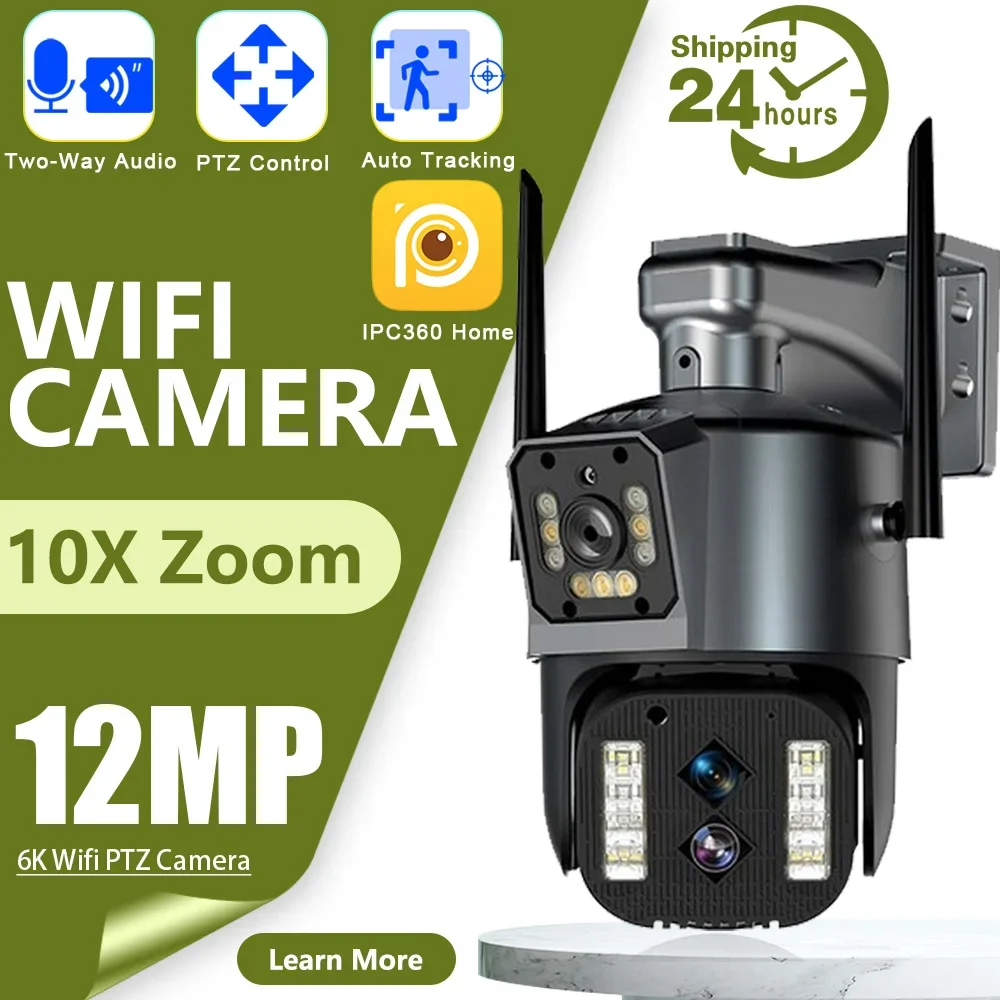 10X PTZ Zoom 12MP 6K WIFI IP Outdoor Camera Auto Motion Tracking PTZ 4K Video Camera Three Lens Three Screen Waterproof Security
10X PTZ Zoom 12MP 6K WIFI IP Outdoor Camera Auto Motion Tracking PTZ 4K Video Camera Three Lens Three Screen Waterproof Security