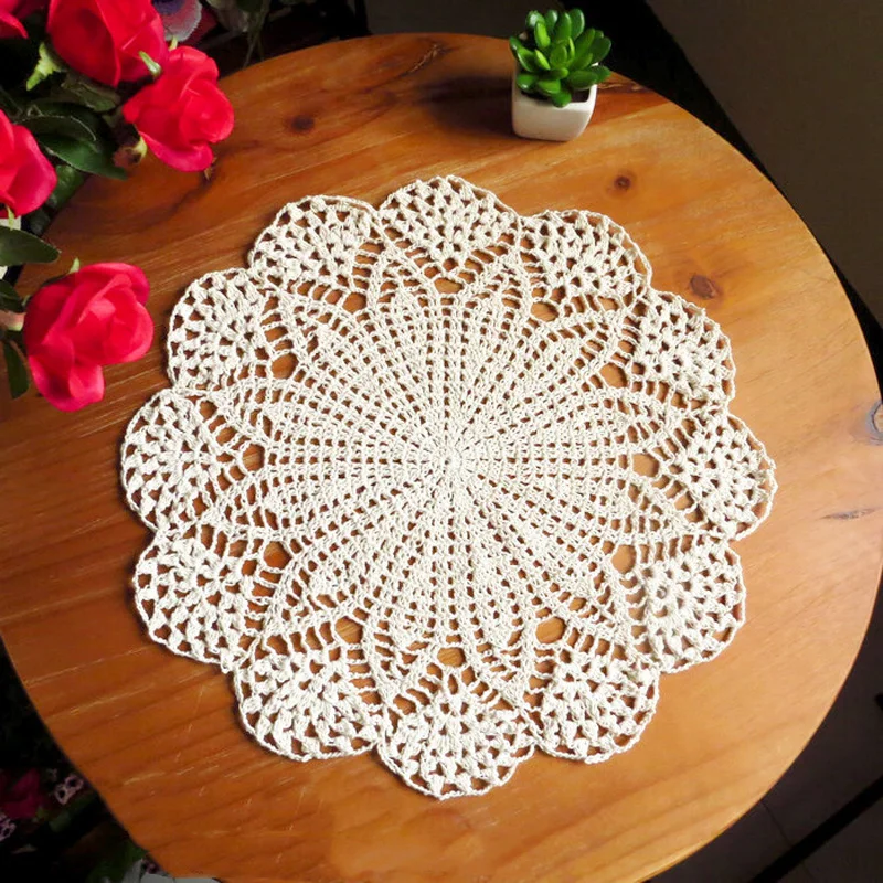 Round crochet cotton handmade flower placemat coaster Christmas table place mat cloth wedding Table decoration and accessories
Round crochet cotton handmade flower placemat coaster Christmas table place mat cloth wedding Table decoration and accessories