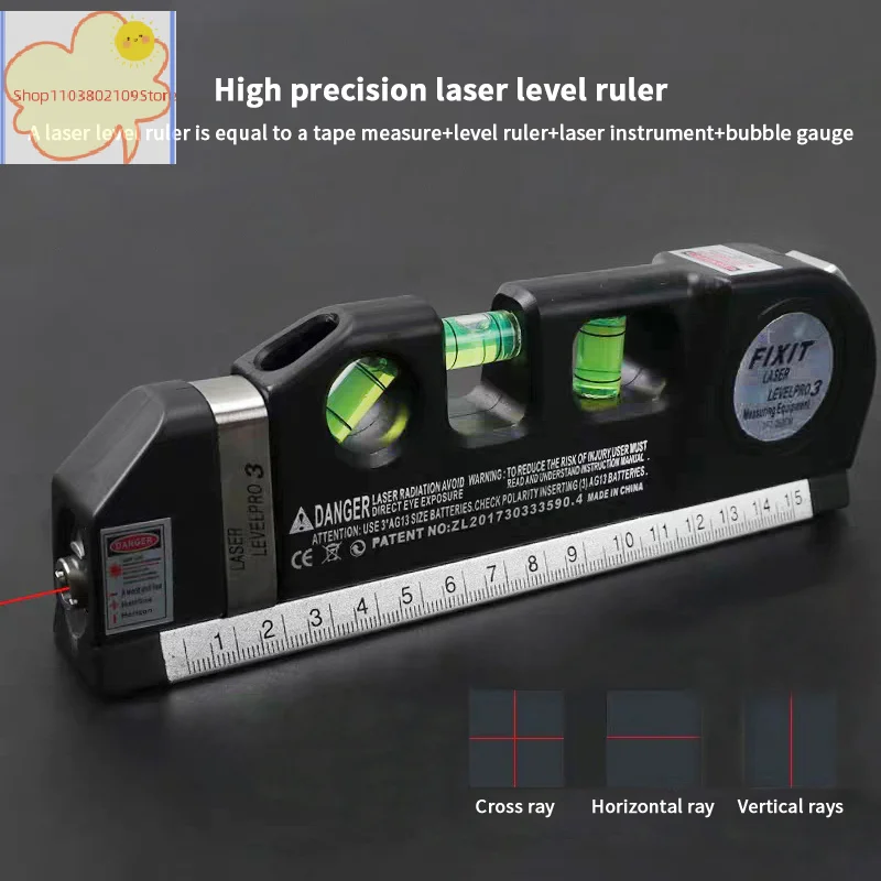 Laser Level Line Tool Multipurpose Laser Level Kit Standard Cross Line Lase Measure Tape Ruler With Metal Tripod Stand