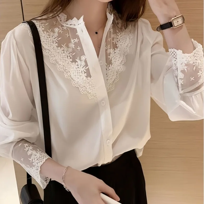Long Sleeve Casual Shirt Women Shirts Spring Summer Fashion Female Solid Chiffon Blouse Tops Office Lady White Shirts
Long Sleeve Casual Shirt Women Shirts Spring Summer Fashion Female Solid Chiffon Blouse Tops Office Lady White Shirts