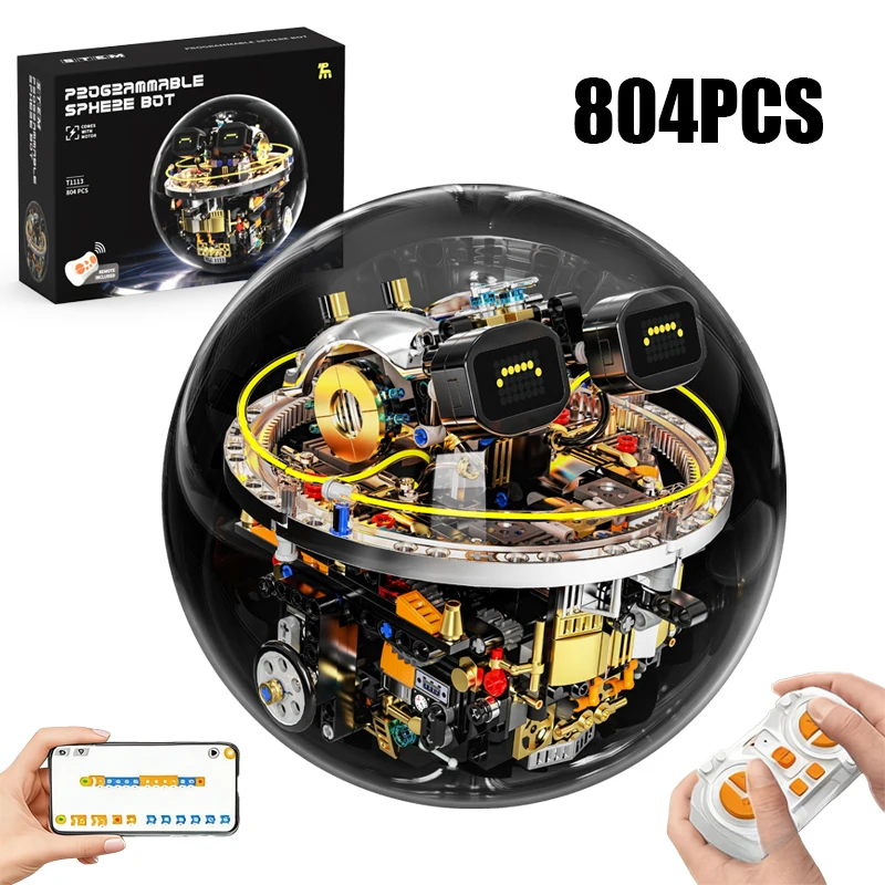 804PCS STEM Sci-Fi Programmable Spherical Robot Building Blocks Model Can Be Remotely Controlled Good Gift for Friends
804PCS STEM Sci-Fi Programmable Spherical Robot Building Blocks Model Can Be Remotely Controlled Good Gift for Friends