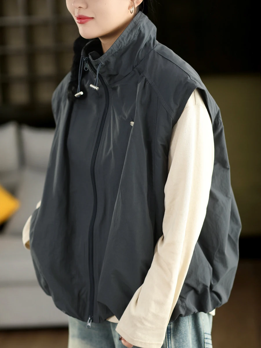 Retro Cotton Silk Double Layer Workwear Vest Spring Artistic Inner Pure Cotton Plaid Svel Jaet Outerwear for Women
Retro Cotton Silk Double Layer Workwear Vest Spring Artistic Inner Pure Cotton Plaid Svel Jaet Outerwear for Women