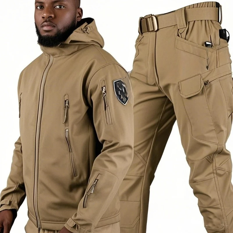 Outdoor work clothes safety clothes thickened waterproof monochrome camouflage jacket trousers mountaineering suit
Outdoor work clothes safety clothes thickened waterproof monochrome camouflage jacket trousers mountaineering suit