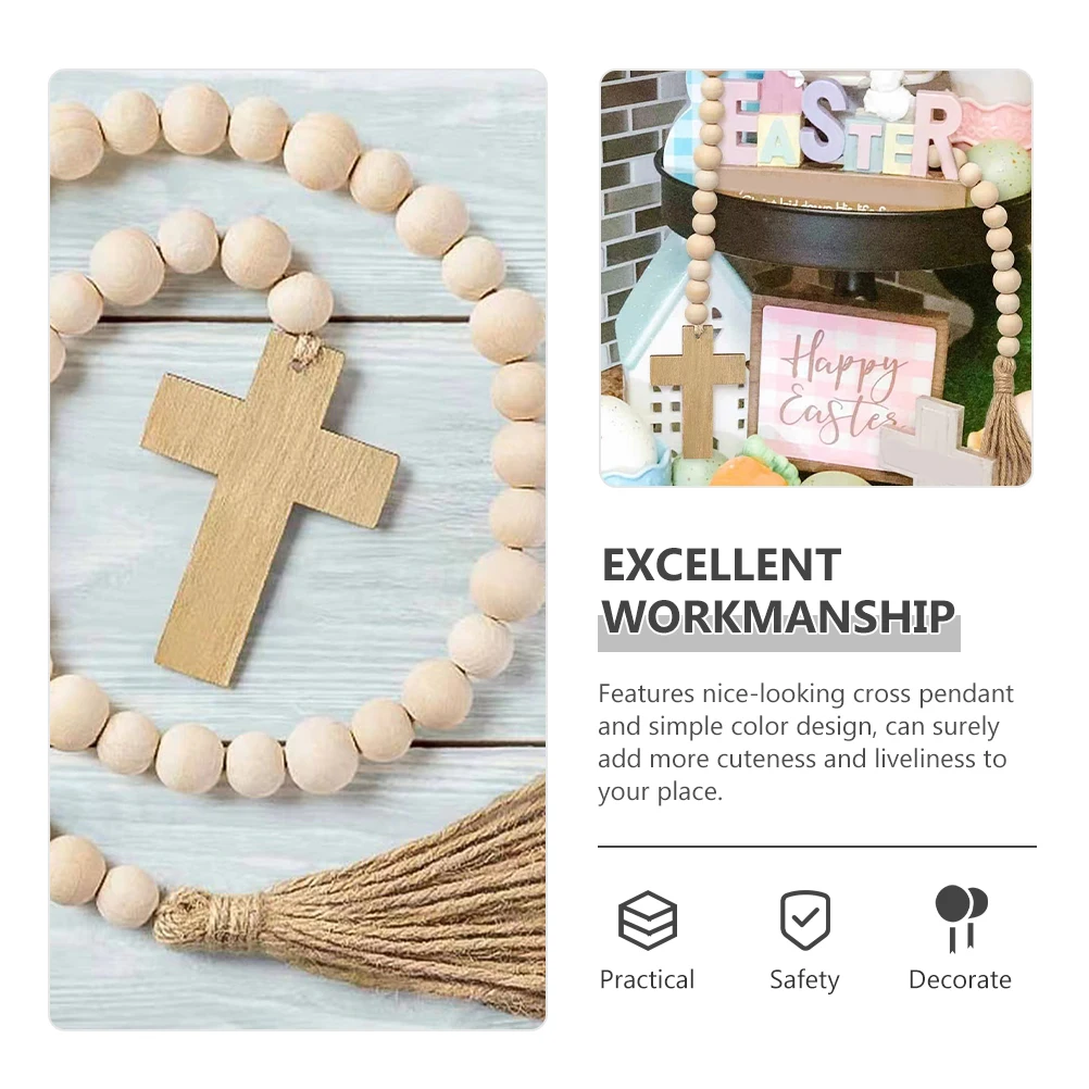 Wooden Beads Decorative Tassels Easter Hanging Cross Pendant Lightweight With Tassels Easter naments Festive Decor
Wooden Beads Decorative Tassels Easter Hanging Cross Pendant Lightweight With Tassels Easter naments Festive Decor