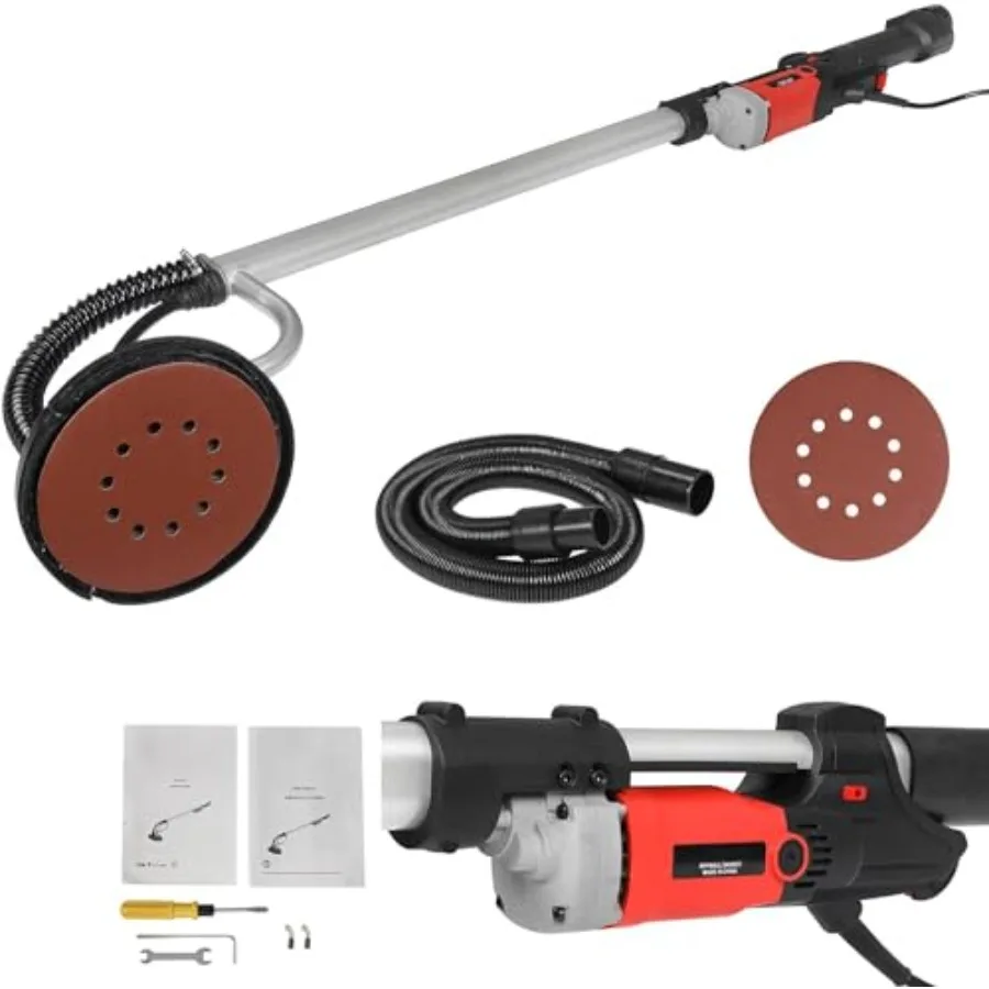 800W Electric Drywall Sander for Popcorn Ceiling Removal Adjustable Variable Speed 1000-2000RPM Woodworking Disc Sander with 6
800W Electric Drywall Sander for Popcorn Ceiling Removal Adjustable Variable Speed 1000-2000RPM Woodworking Disc Sander with 6