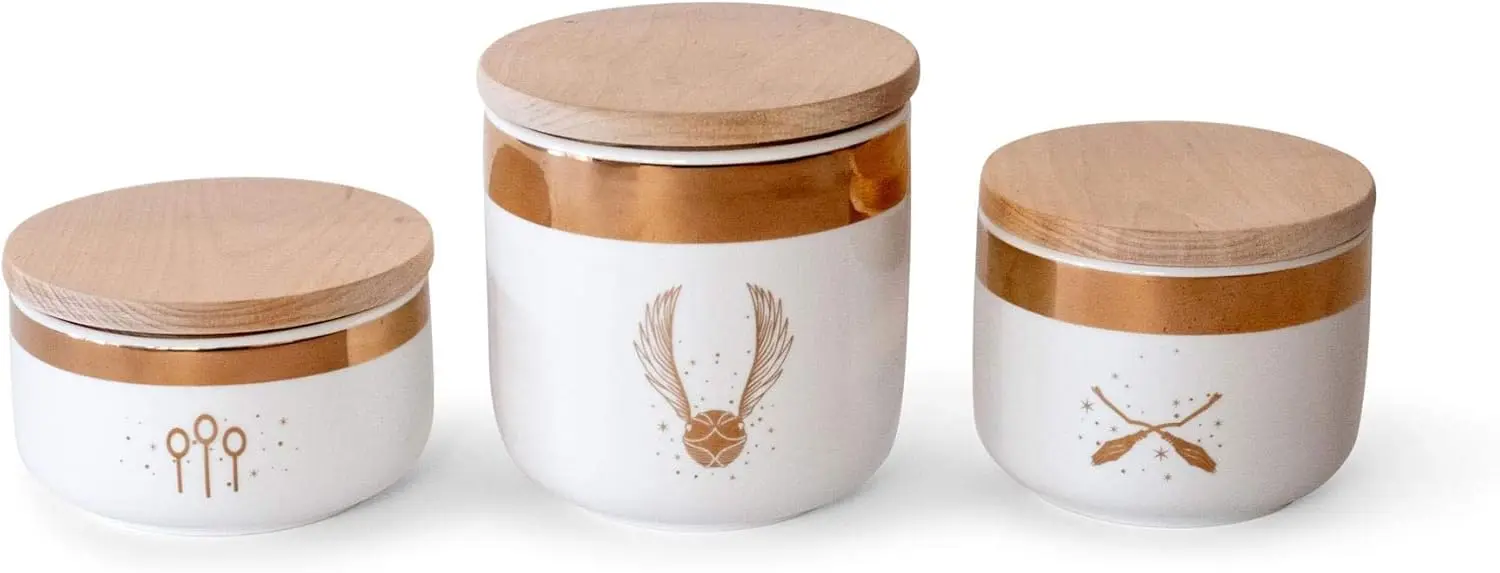 Quidditch Ceramic Storage Jars Set of 3 | Airtight Kitchen Containers for Cookies, Candy, Spice
Quidditch Ceramic Storage Jars Set of 3 | Airtight Kitchen Containers for Cookies, Candy, Spice
