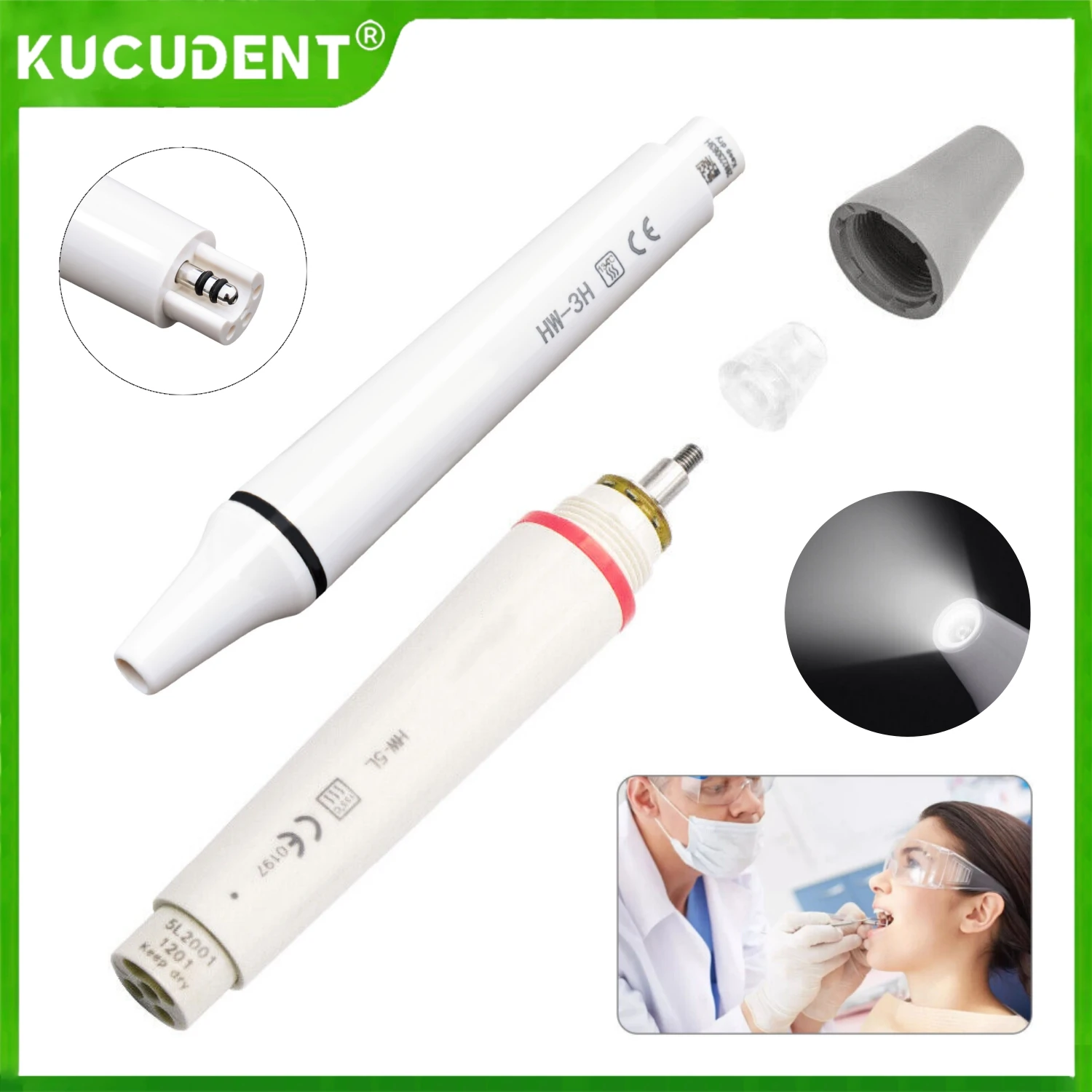 Professional Dental LED Piezo Scaler Handpiece HW-5L/ HW-3H Compatible with EMS/NSK/SATELEC Units for Advanced Teeth Whitening 
Professional Dental LED Piezo Scaler Handpiece HW-5L/ HW-3H Compatible with EMS/NSK/SATELEC Units for Advanced Teeth Whitening