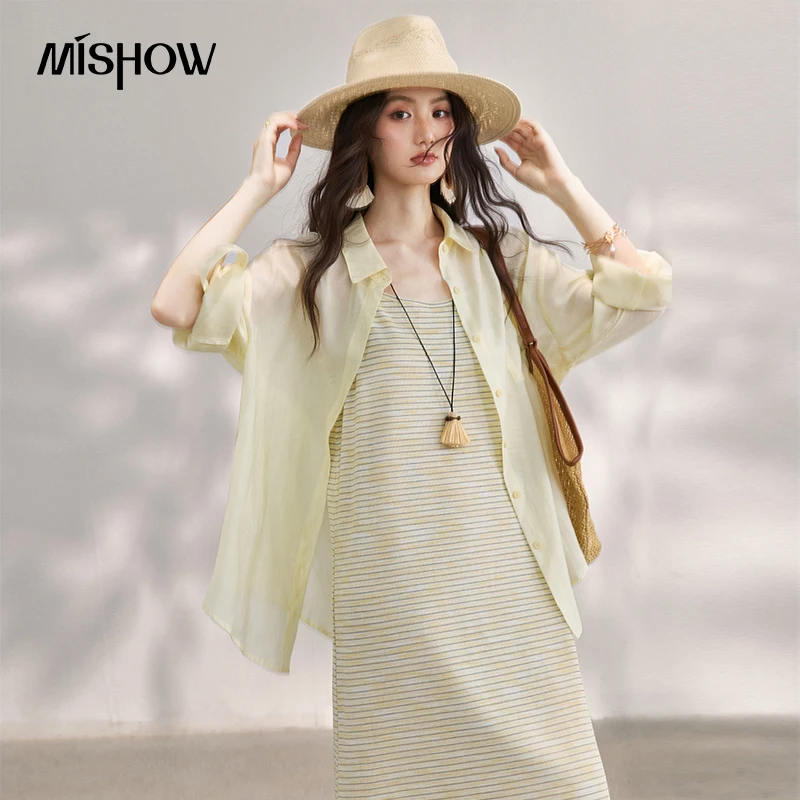 MISHOW Women's Casual Shirt Stripe Dress Sets 2026 Summer Light Yellow Lapel Shirt Strap Dress Commuter Two Piece Set MXF29T1724
MISHOW Women's Casual Shirt Stripe Dress Sets 2026 Summer Light Yellow Lapel Shirt Strap Dress Commuter Two Piece Set MXF29T1724