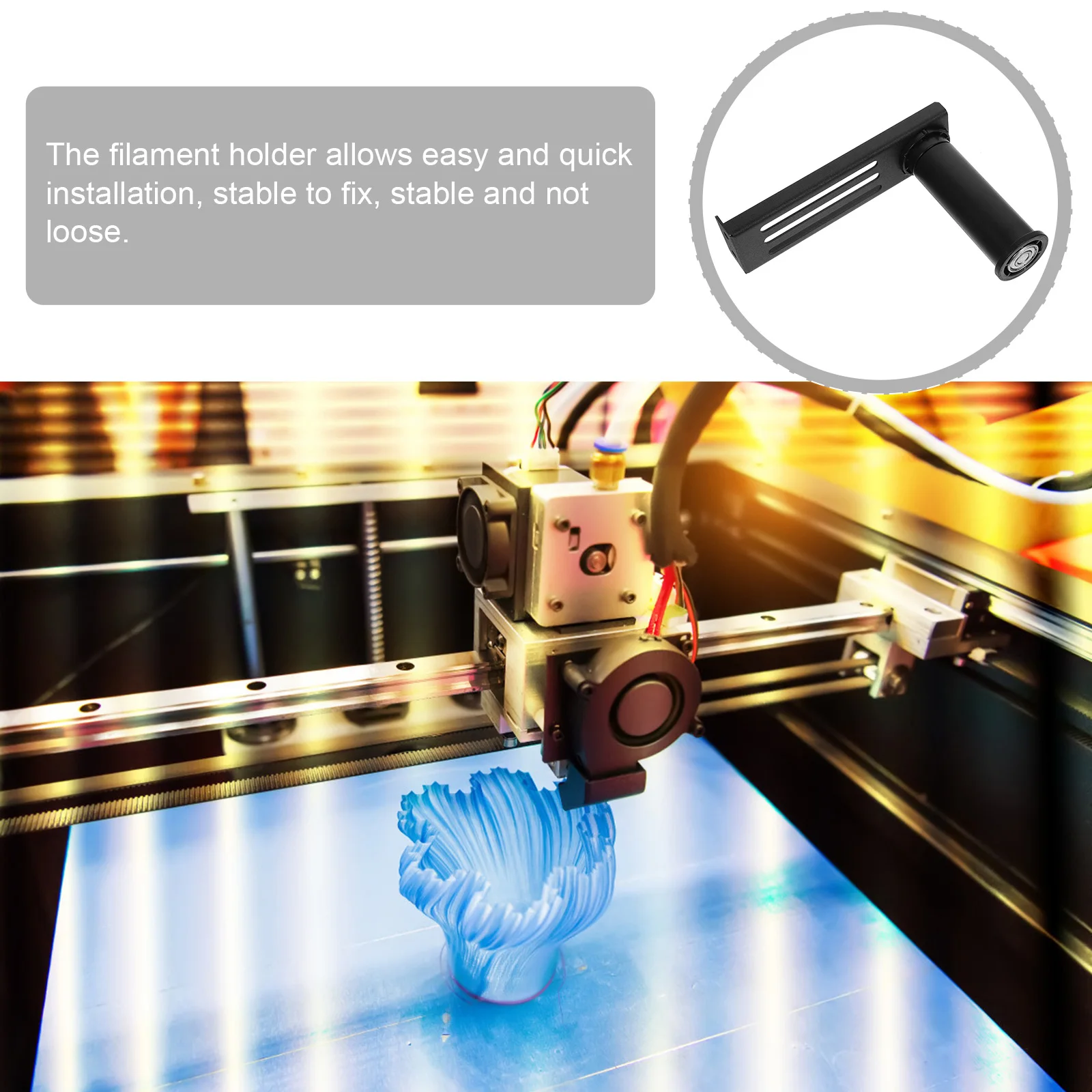 3D Printer Holder Aluminum Spool Bracket Rotating Bearing Easy Installation Stable Fixing 3D Printing Parts Accessories
3D Printer Holder Aluminum Spool Bracket Rotating Bearing Easy Installation Stable Fixing 3D Printing Parts Accessories