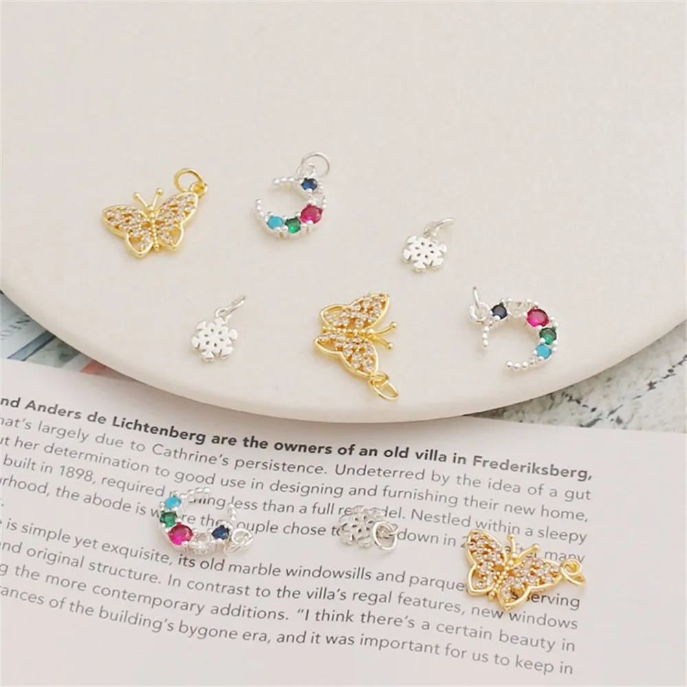 14k Copper Gold Color Inlaid Zircon Moon Butterfly Pendant Snowflake Diy Bracelet Necklace Pendant Handmade Charm Accessories
14k Copper Gold Color Inlaid Zircon Moon Butterfly Pendant Snowflake Diy Bracelet Necklace Pendant Handmade Charm Accessories