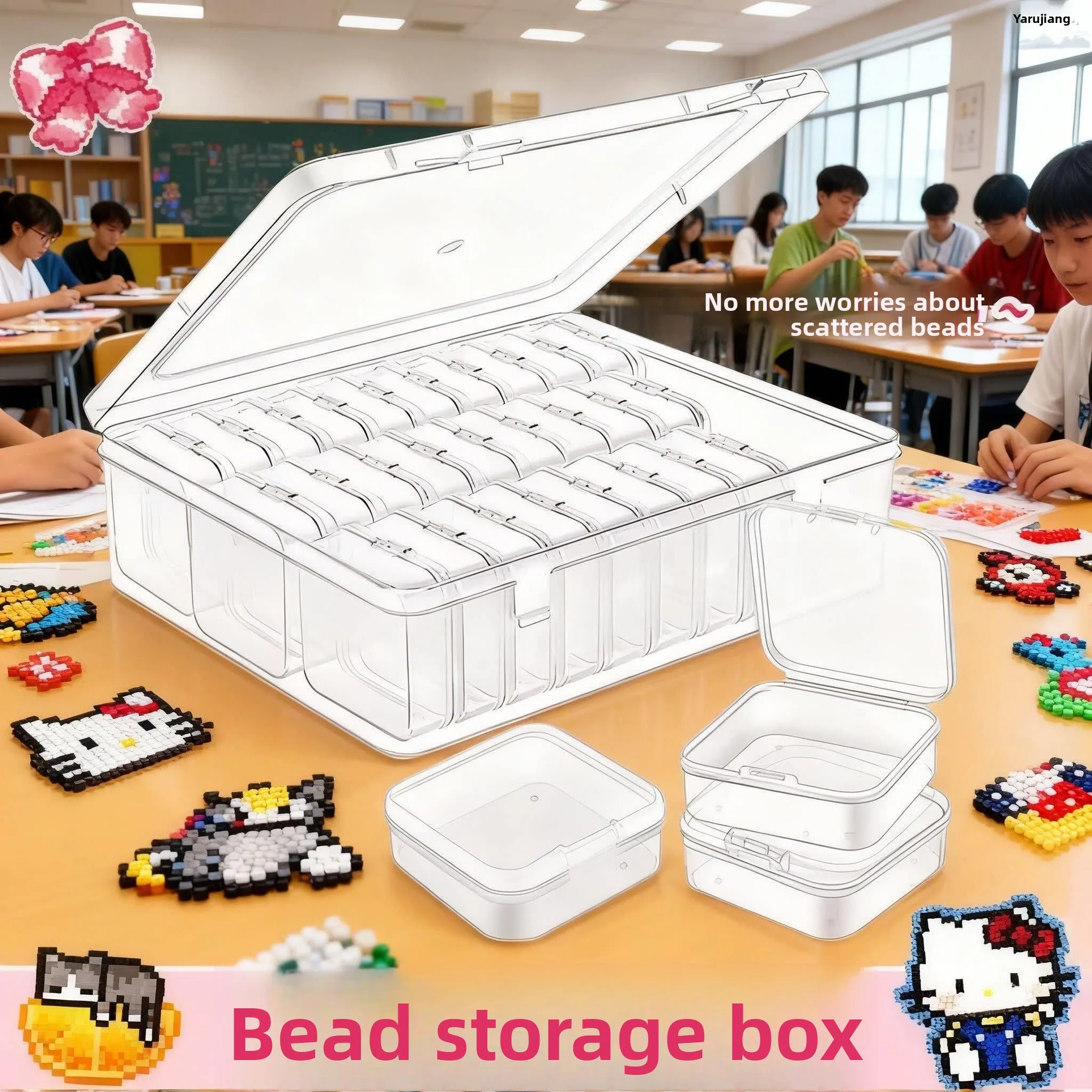 Transparent Plastic Bean Storage Box 26mm Partition Handmade Material Organizer Box Japanese Style Bedroom Storage
Transparent Plastic Bean Storage Box 26mm Partition Handmade Material Organizer Box Japanese Style Bedroom Storage