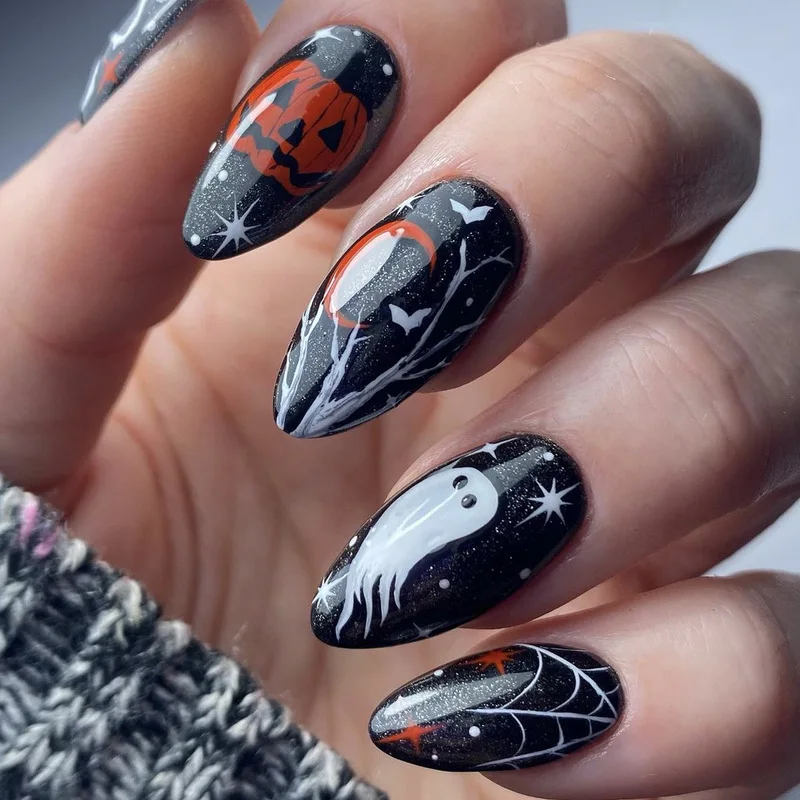 Halloween Press On Nails Dark Style Detachable Pumpkin Ghost Spider Web Star Moon Fake Nails For Adult Women Party Nail Art
Halloween Press On Nails Dark Style Detachable Pumpkin Ghost Spider Web Star Moon Fake Nails For Adult Women Party Nail Art