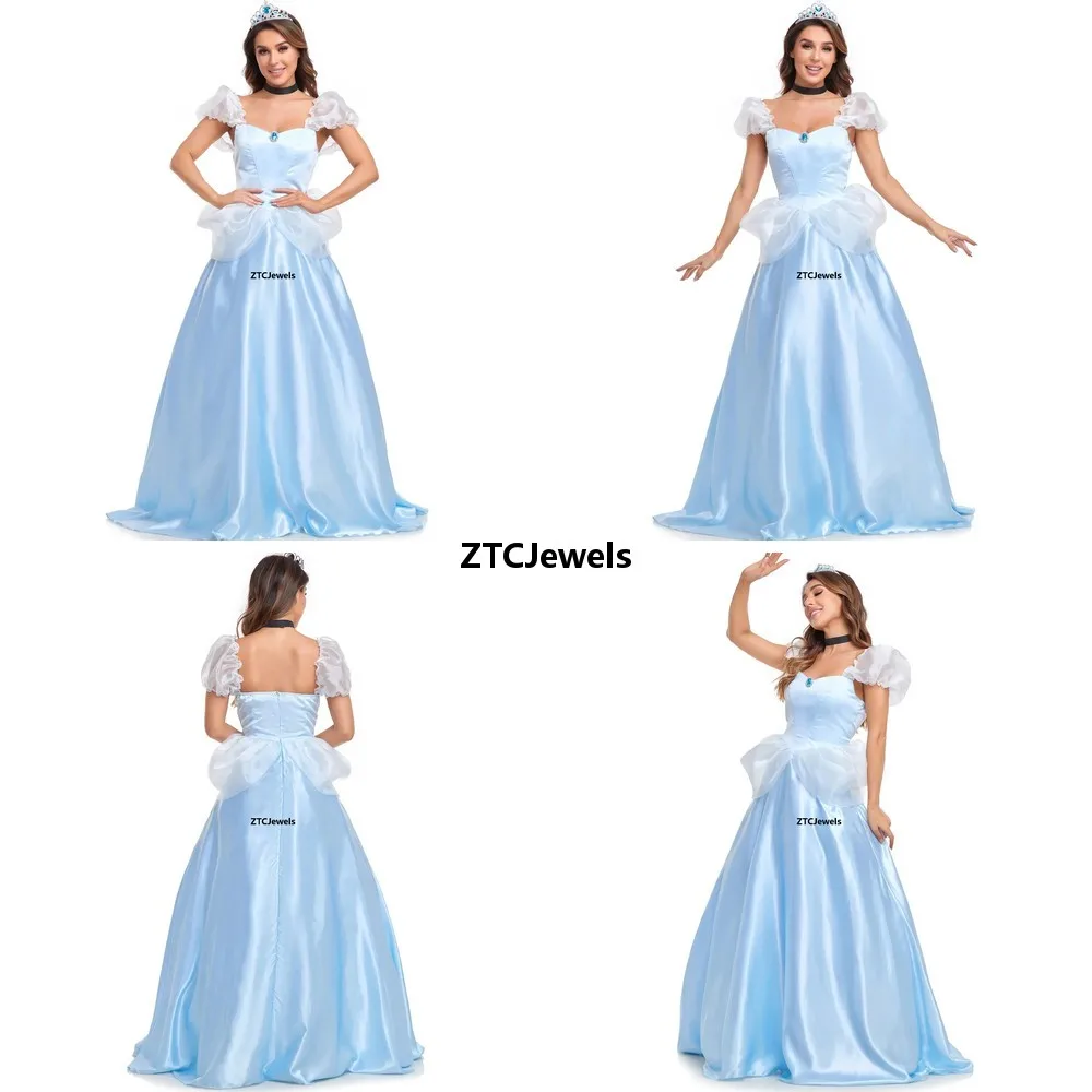 Sexy Alice Princess Cosplay Dress Halloween Costume Blue Puff Sleeve Fairy Tale Masquerade Party Dress for Women
Sexy Alice Princess Cosplay Dress Halloween Costume Blue Puff Sleeve Fairy Tale Masquerade Party Dress for Women