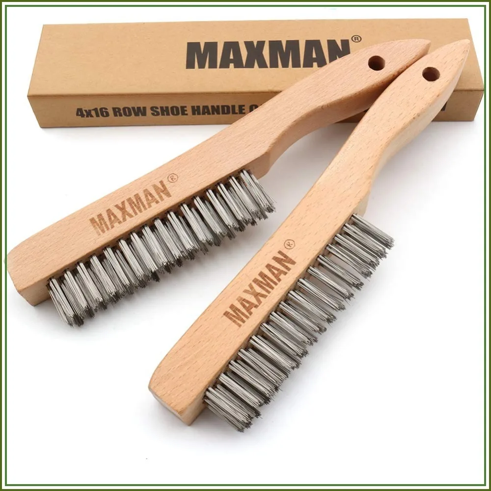 Heavy Duty Stainless Steel Wire Brushes for Cleaning Rust, Grill, Paint Removal, Welding, Stiff Bristle Metal Brush with 10" Long Beech Handle, Large, 2Pcs
Heavy Duty Stainless Steel Wire Brushes for Cleaning Rust, Grill, Paint Removal, Welding, Stiff Bristle Metal Brush with 10" Long Beech Handle, Large, 2Pcs