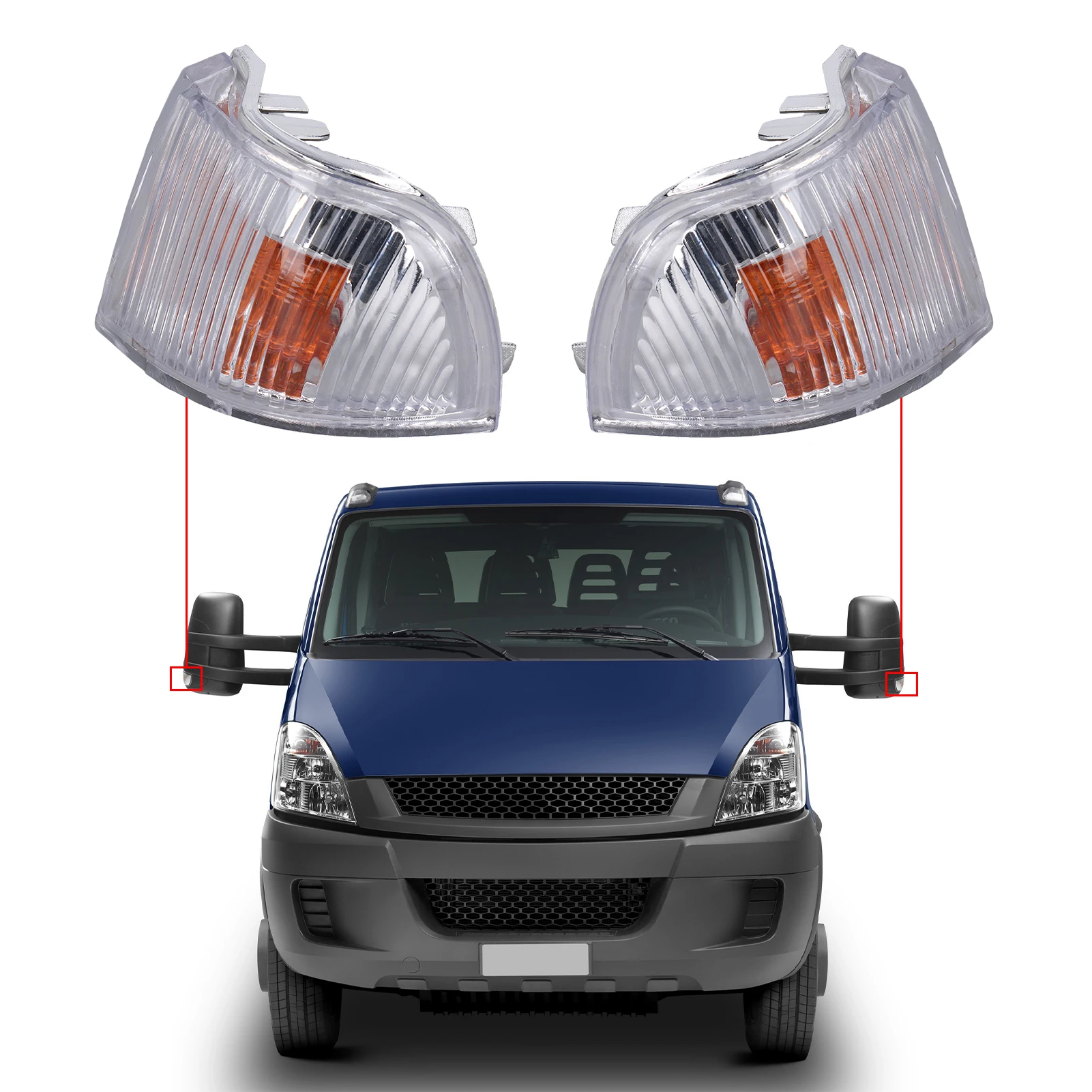 ZK20 1 Pair Wing Mirror Indicator Light Cover Side Mirror Indicator Lamp Lens Replacement for Iveco Daily 2006‑2012
ZK20 1 Pair Wing Mirror Indicator Light Cover Side Mirror Indicator Lamp Lens Replacement for Iveco Daily 2006‑2012