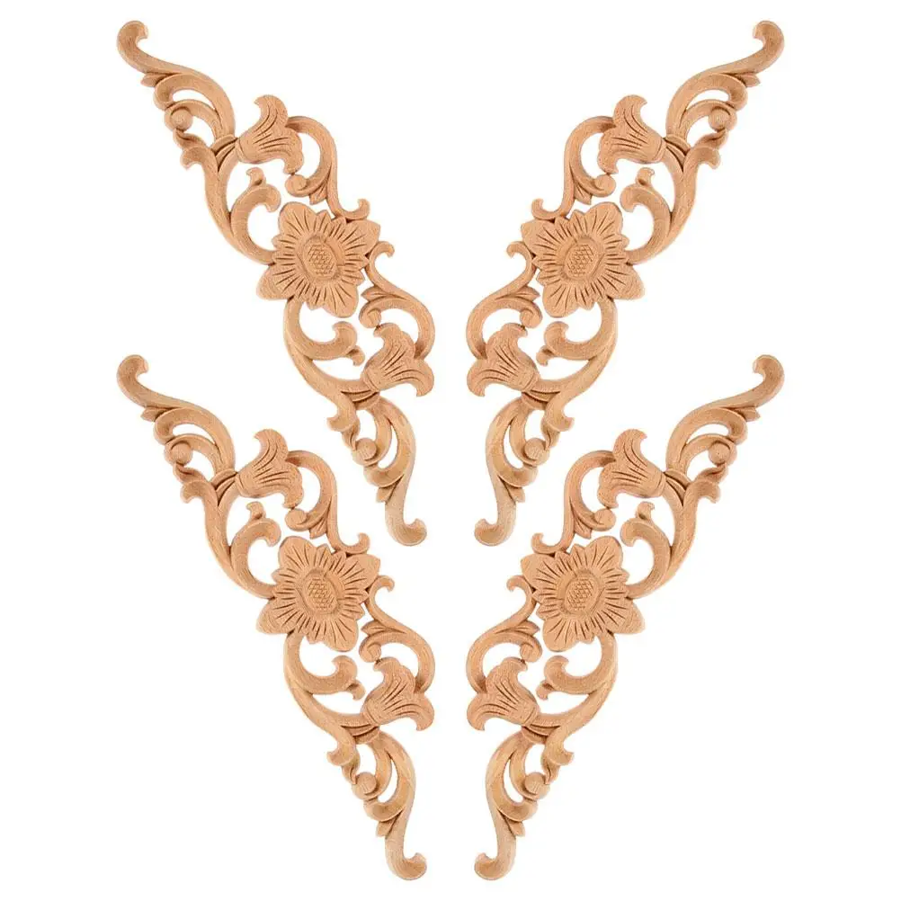 4 Pcs Wood Carving Appliques Decorative Unfinished Furniture Decor Parts Rubber Wood Onlays Elegant Carved Wooden Slices
4 Pcs Wood Carving Appliques Decorative Unfinished Furniture Decor Parts Rubber Wood Onlays Elegant Carved Wooden Slices