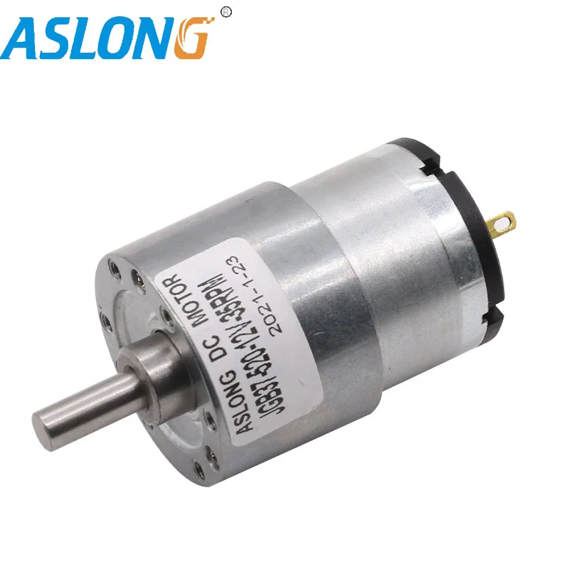 JGB37-520 ASLONG 24V 520 dc motor metal reducer 6v 12v mini engine speed down gearbox 3 to1600rpm dc gear motor reductor CCW/CW
JGB37-520 ASLONG 24V 520 dc motor metal reducer 6v 12v mini engine speed down gearbox 3 to1600rpm dc gear motor reductor CCW/CW