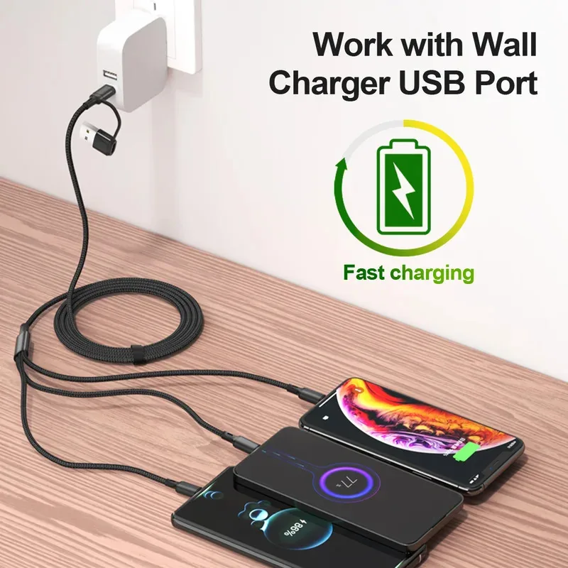 3 In 1 Fast Charging Cord For Micro USB Type C Charger Cable 1.2m Multi Usb Port Multiple Usb Charging Cord for huawei HONOR
3 In 1 Fast Charging Cord For Micro USB Type C Charger Cable 1.2m Multi Usb Port Multiple Usb Charging Cord for huawei HONOR