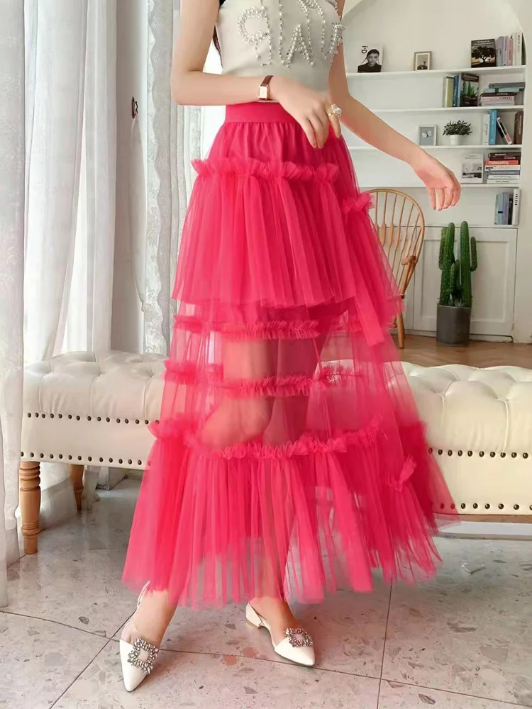 Long Tulle Skirt for Women Autumn Winter Tiered Irregular Skirt Women Mesh Long Maxi Skirts Female Yellow Red Party Skirt Lady
Long Tulle Skirt for Women Autumn Winter Tiered Irregular Skirt Women Mesh Long Maxi Skirts Female Yellow Red Party Skirt Lady