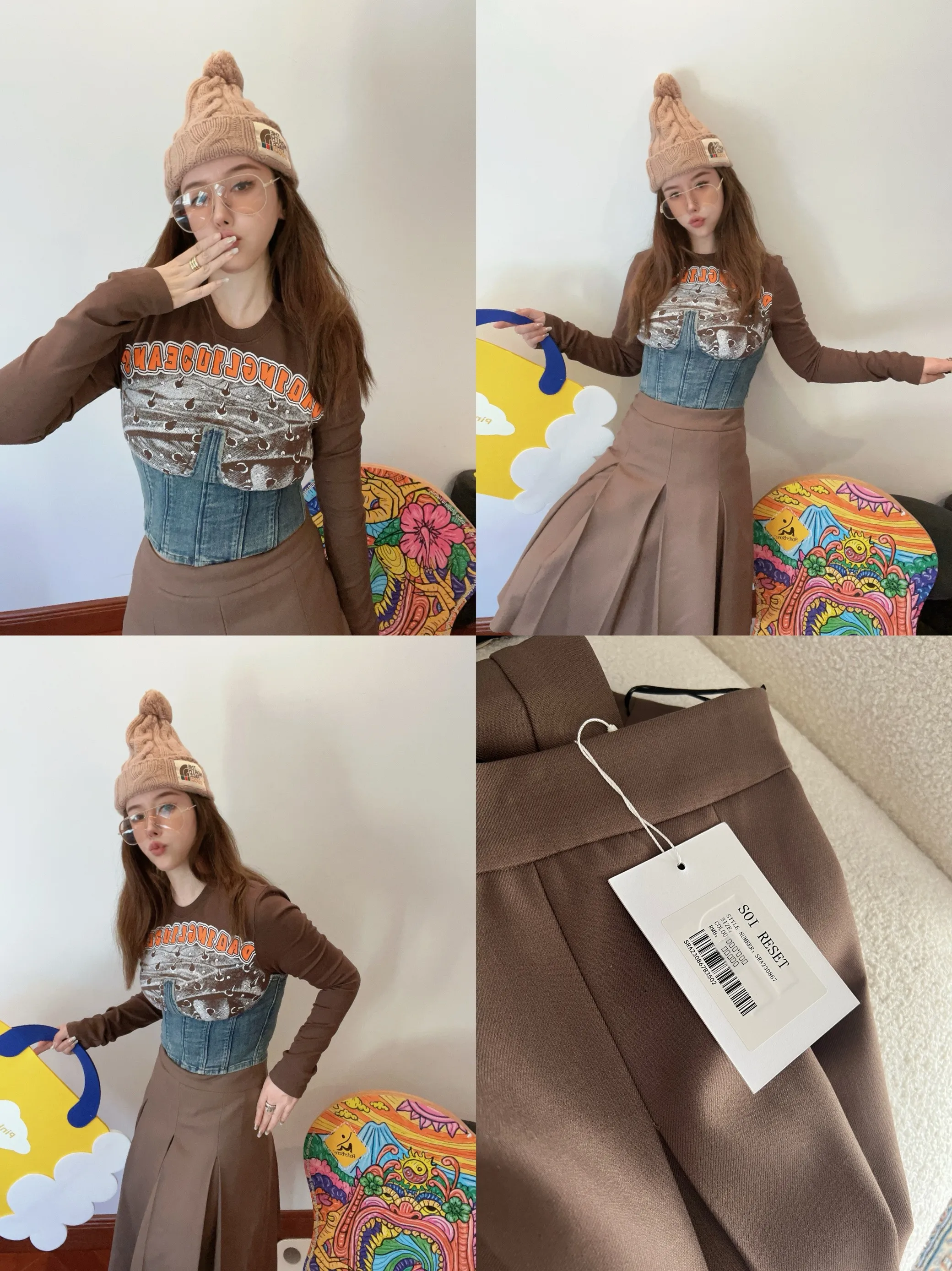 SOI Tobacco Brown Woolen Pleated Skirt Suit Ele Faionable Women's Skirt Polyester Wool Blend Material
SOI Tobacco Brown Woolen Pleated Skirt Suit Ele Faionable Women's Skirt Polyester Wool Blend Material