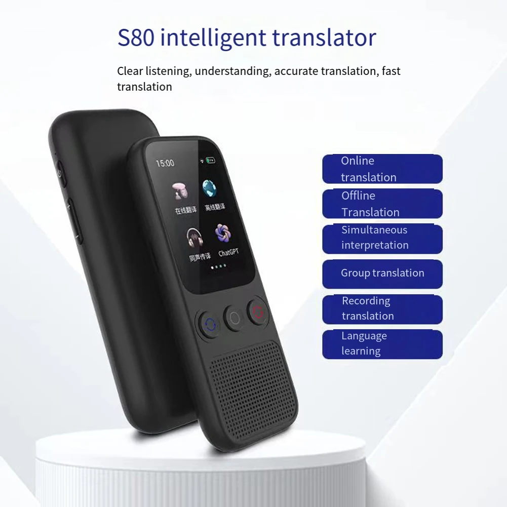 Offline Translator 12*4.7*1.4 Cm Real-time Translation 144 Languages Clear Display Screen User-friendly Operation
Offline Translator 12*4.7*1.4 Cm Real-time Translation 144 Languages Clear Display Screen User-friendly Operation
