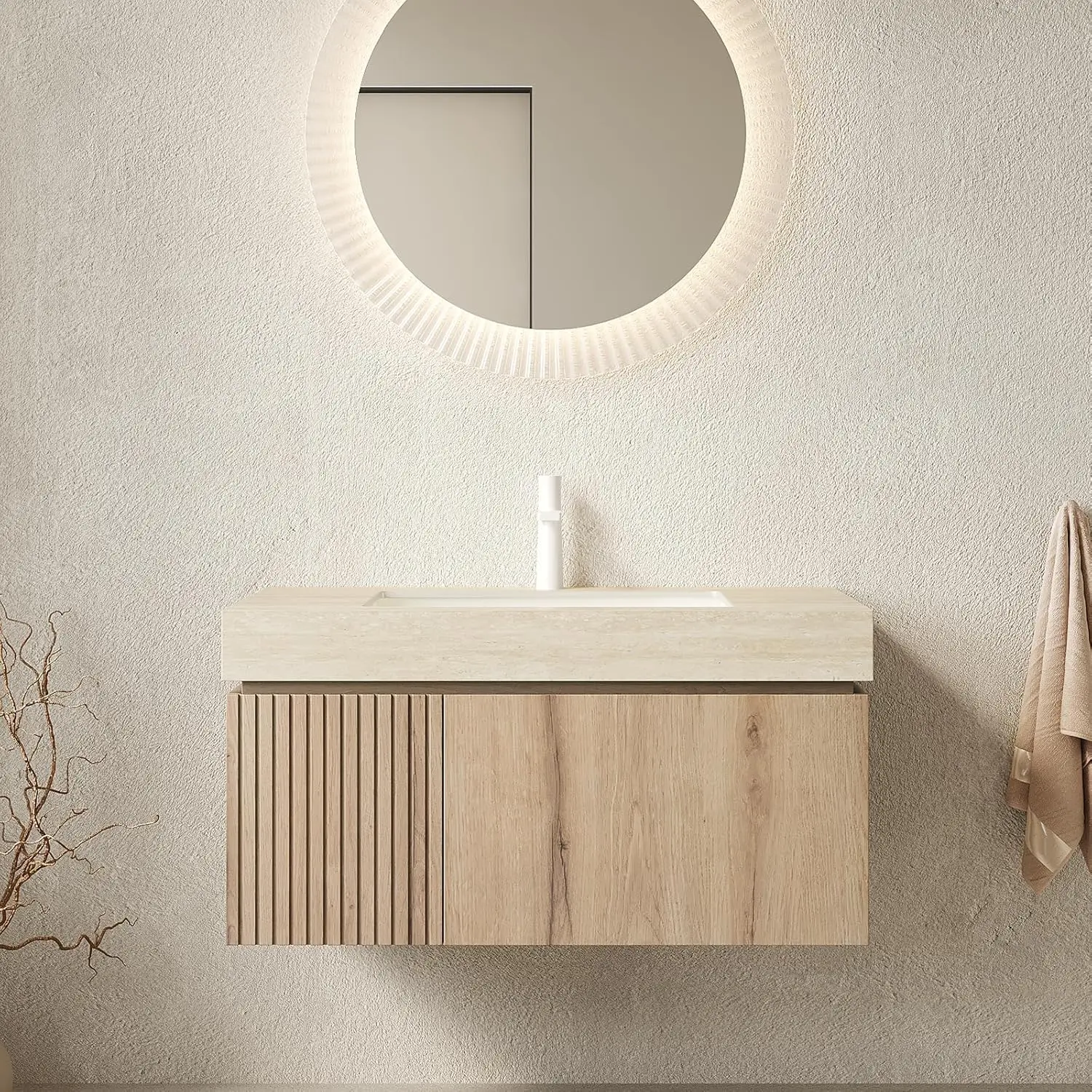 Ambrovina 36 inch Bathroom Vanity with Sink, Wall Mounted Storage Vanities with Drawer and Door, Roma, Customized
Ambrovina 36 inch Bathroom Vanity with Sink, Wall Mounted Storage Vanities with Drawer and Door, Roma, Customized