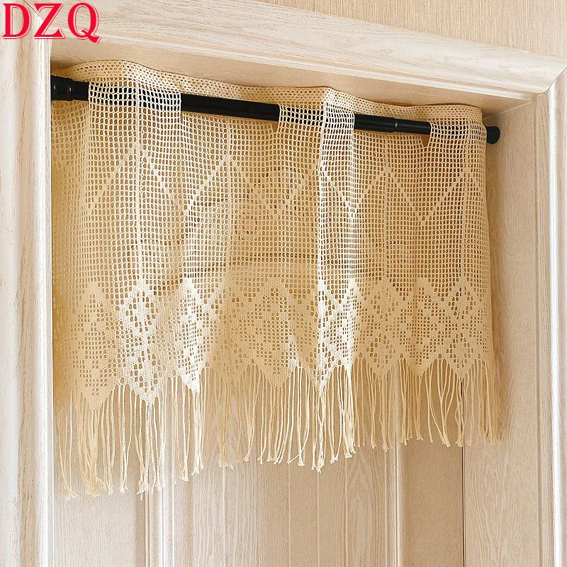 American Country Crochet Hollow Short Curtains for Kitchen Manual Linen Geometry Tab Top Half Curtains Tassel Small Curtain A123
American Country Crochet Hollow Short Curtains for Kitchen Manual Linen Geometry Tab Top Half Curtains Tassel Small Curtain A123