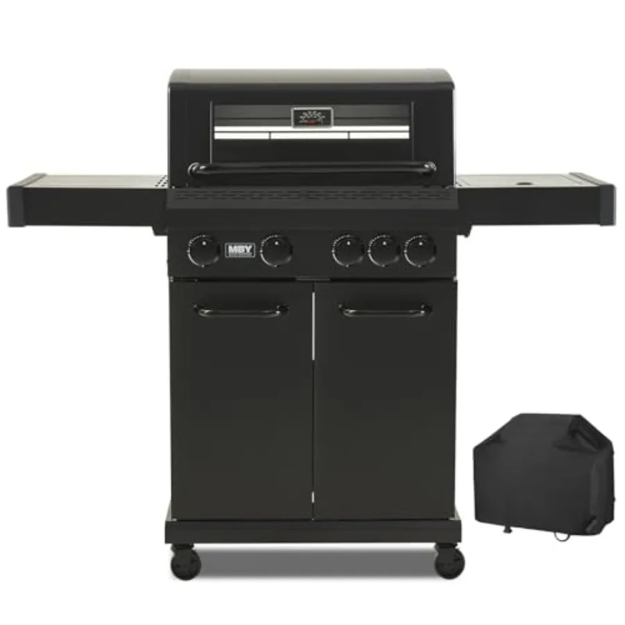 4 + 1 Burner Gas Grill with Cast Iron Griddle Combo BBQ Propane Grill Set with Side Burner 50000BTU Heavy Duty Outdoor Grill wi
4 + 1 Burner Gas Grill with Cast Iron Griddle Combo BBQ Propane Grill Set with Side Burner 50000BTU Heavy Duty Outdoor Grill wi
