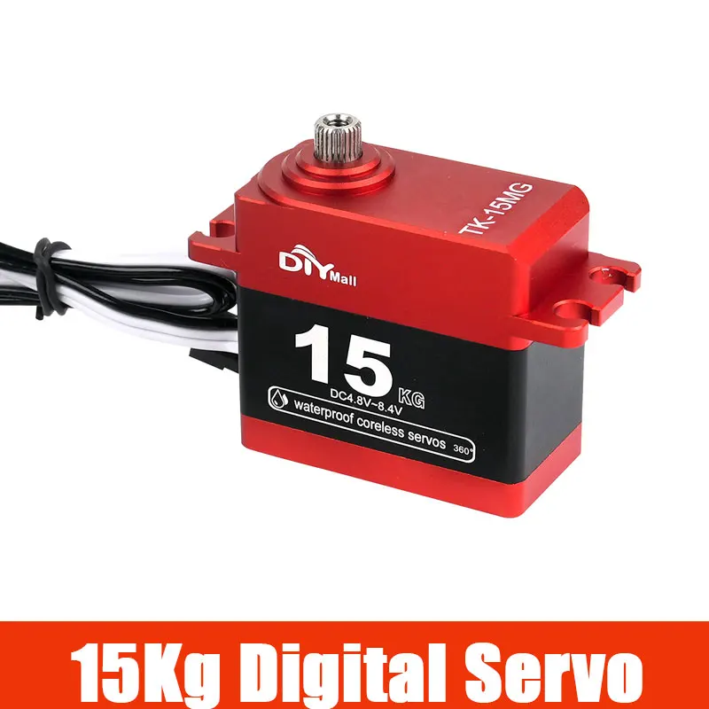 15kg.cm Digital Servo Coreless Metal Gear HV Waterproof 180 270 360 Degree RC Motor for Robot Car Aircraft Crawler Drift Toys
15kg.cm Digital Servo Coreless Metal Gear HV Waterproof 180 270 360 Degree RC Motor for Robot Car Aircraft Crawler Drift Toys