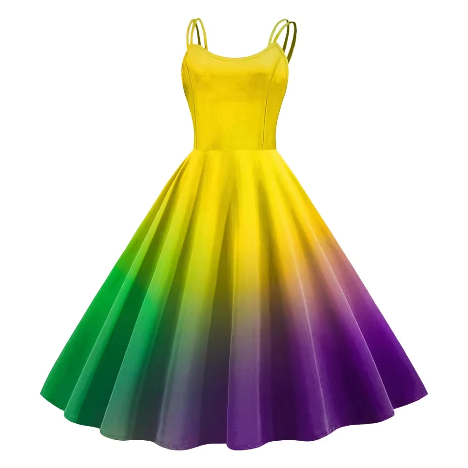 Women'S Fashion Carnival Print Party Dress Slimming Waist Casual Sleeveless Sexy Strap Dress Temperament Semi Formal Dress
Women'S Fashion Carnival Print Party Dress Slimming Waist Casual Sleeveless Sexy Strap Dress Temperament Semi Formal Dress