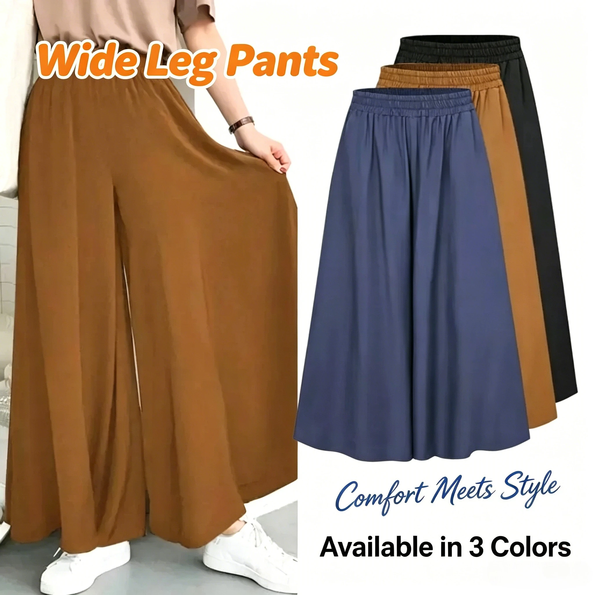 European and American Summer Solid Color New Loose Plus Size Elastic Waist Wide Leg Pants, Big Swing Beach Vacation Casual Pants
European and American Summer Solid Color New Loose Plus Size Elastic Waist Wide Leg Pants, Big Swing Beach Vacation Casual Pants