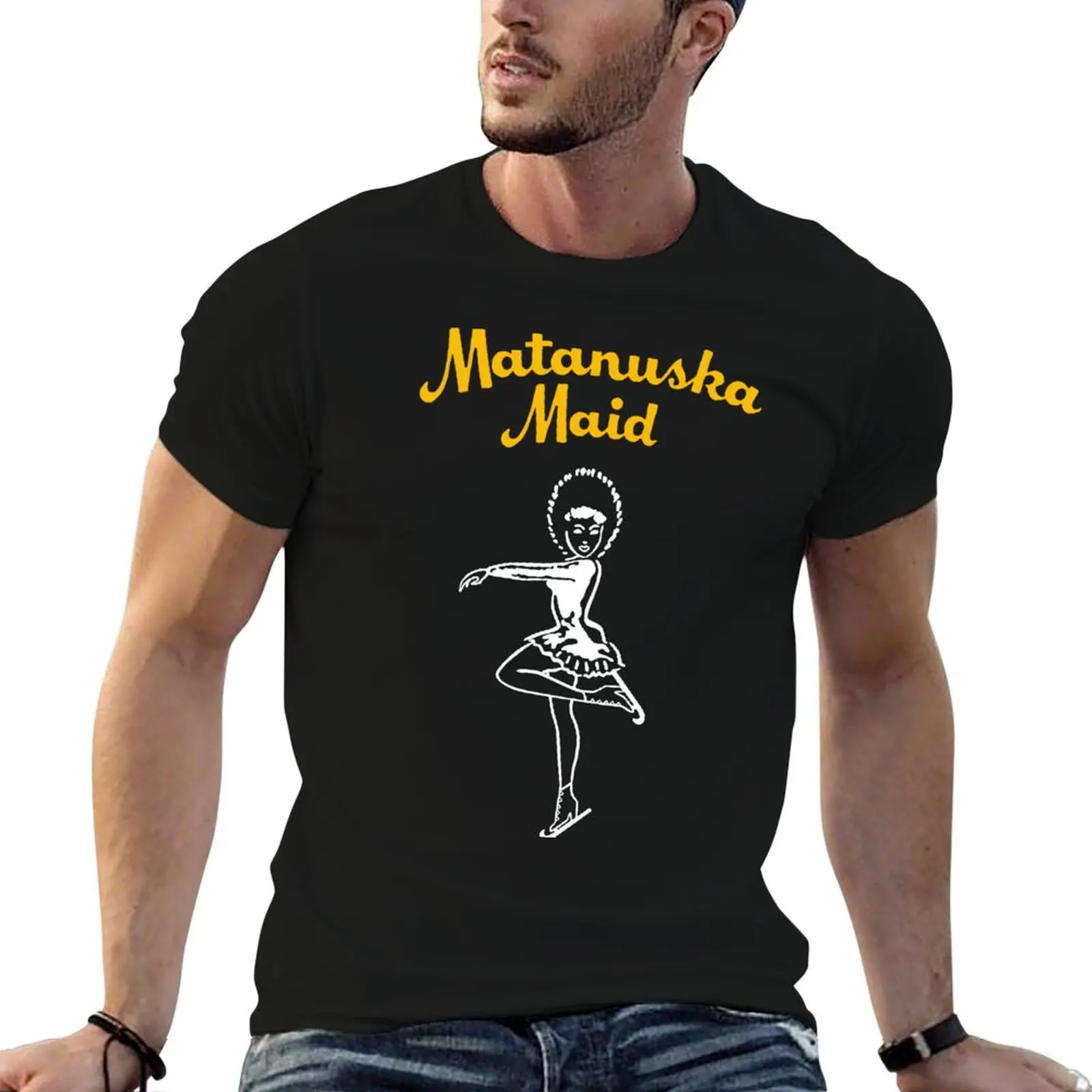 Matanuska Maid ~ Yellow and White T-Shirt funny costumes graphic t shirts Men's t-shirt
Matanuska Maid ~ Yellow and White T-Shirt funny costumes graphic t shirts Men's t-shirt