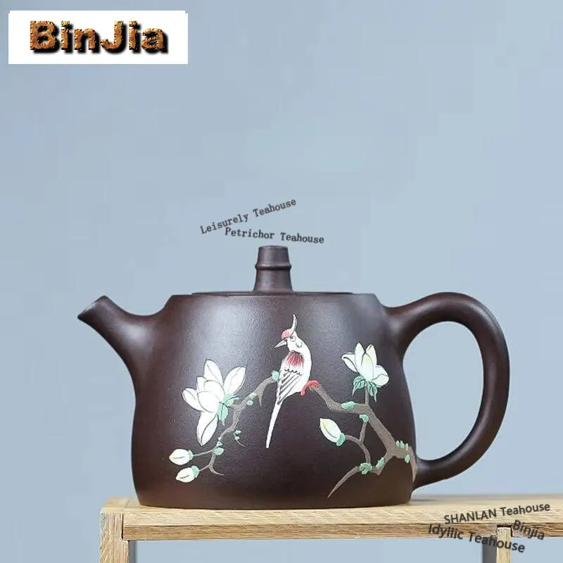 410ml Aesthetic Yixing Purple Clay Teapots Handmade Flower Bird Handuo Pot Raw Ore Purple Mud Kettle With Infuser Zisha Tea Set
410ml Aesthetic Yixing Purple Clay Teapots Handmade Flower Bird Handuo Pot Raw Ore Purple Mud Kettle With Infuser Zisha Tea Set