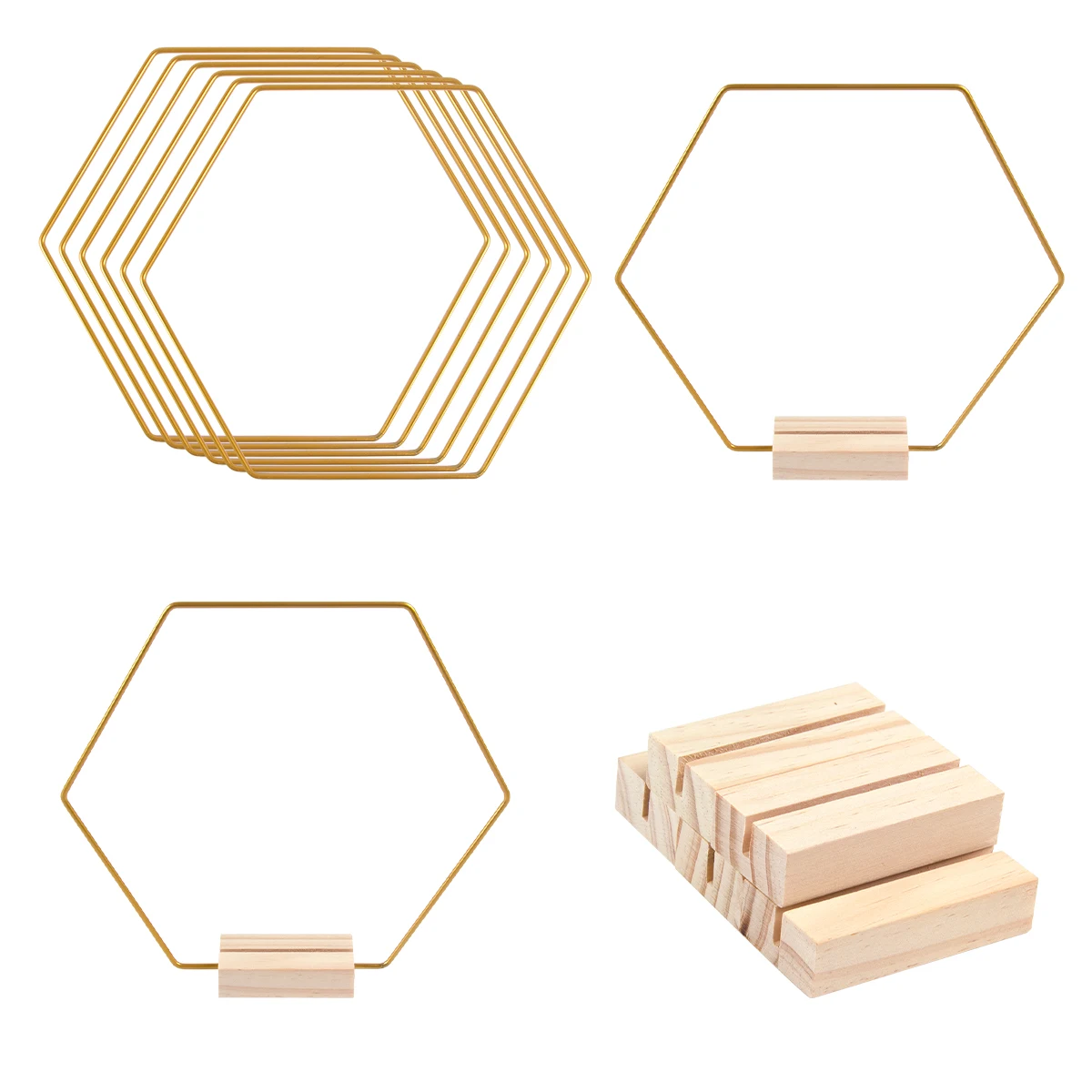 Hexagonal Gold Metal Floral Hoop Garland Table Ornament Centerpieces With wooden Stand for DIY Flower wreath wedding Decoration
Hexagonal Gold Metal Floral Hoop Garland Table Ornament Centerpieces With wooden Stand for DIY Flower wreath wedding Decoration